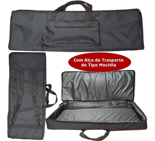 Capa Bag Para Teclado Yamaha Psr-e273 Master Luxo Preto