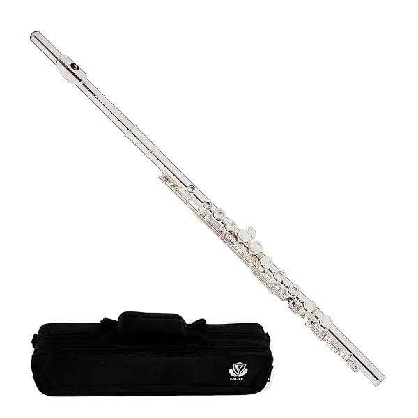 Flauta Transversal Prateada + Case Fl03s Eagle