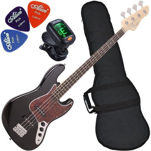 Kit Contrabaixo Elétrico 4 Cordas Gb100 Bk/tt Preto Giannini