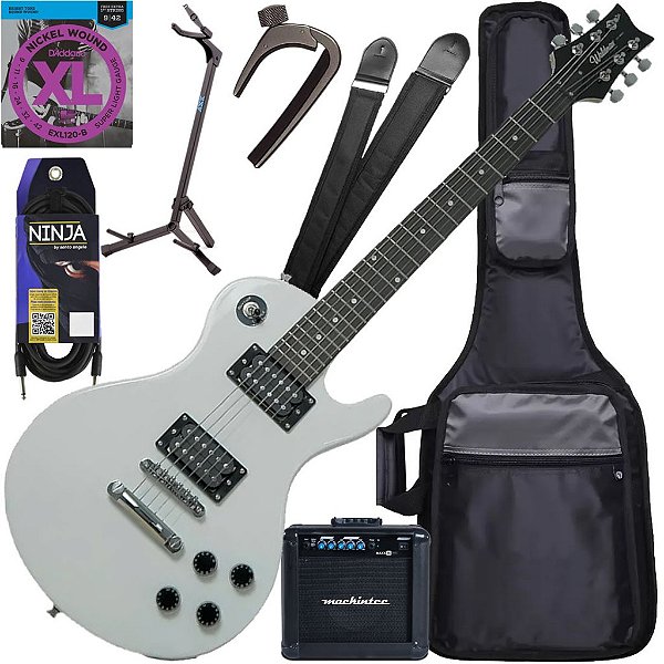 Kit Guitarra Elétrica Les Paul Waldman Glp-100 Wh Branca