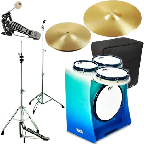 Kit Tajon FSA Master TAJ25 Blue Fade Bumbo 14" caixa 10" Ton 10" e ton 8"