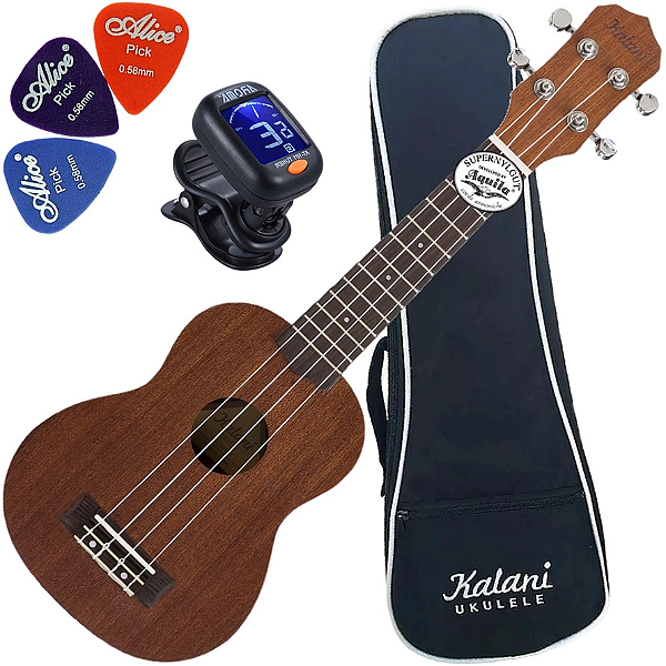 Kit Ukulele Acústico Kalani Soprano Kal200 St Tabaco + Bag