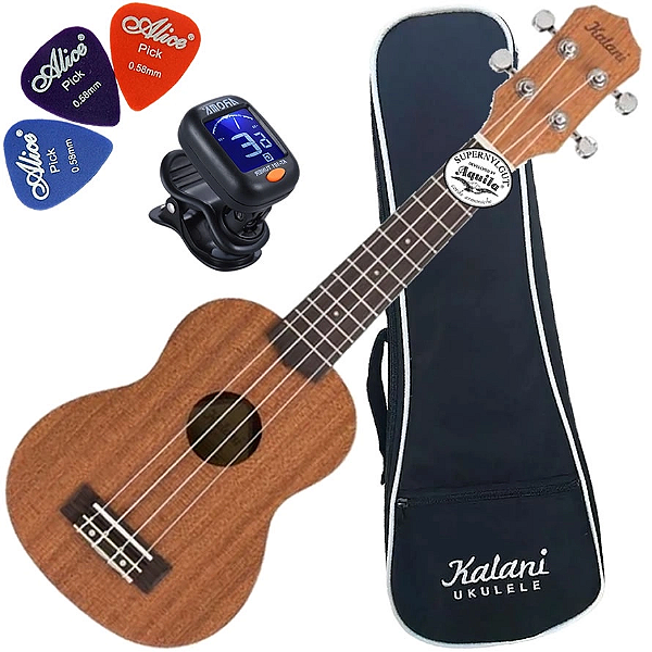 Kit Ukulele Soprano 21 Kalani Kal230 Snm Tabaco Com Bag