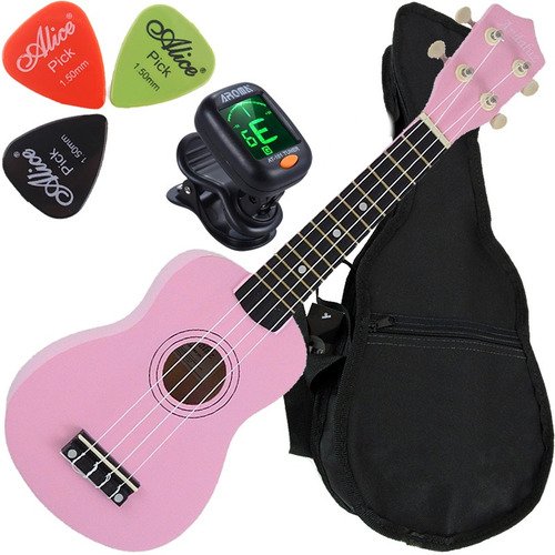 Kit Ukulele Soprano Acústico C/ Capa Uks-01 Pi Rosa Andaluz