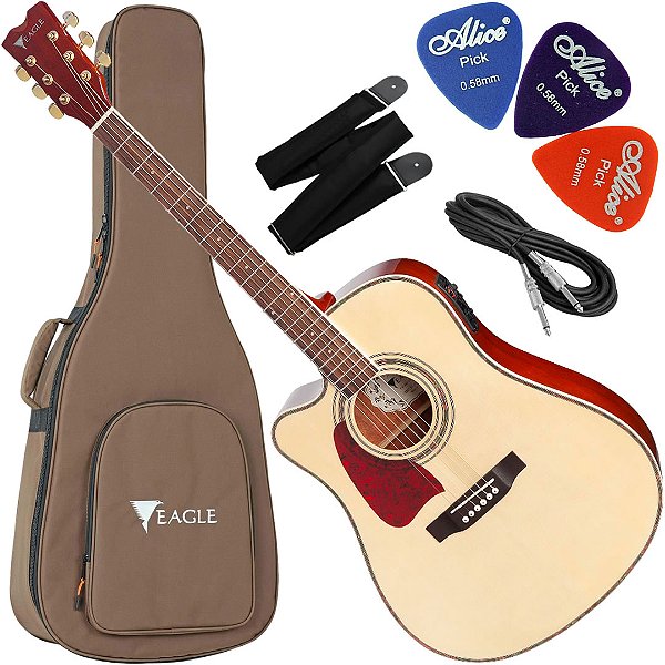 Kit Violão Elétrico Canhoto Equalizador Promix Ch889 Eagle