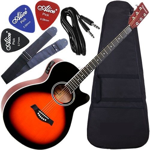 Kit Violão Eletroacústico Eq 3 Banda Gsf1r Sunburst Giannini