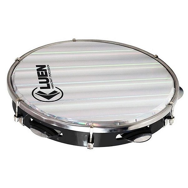 Pandeiro Luen Percussion 10 Aro Abs Pele Holográfica Prata
