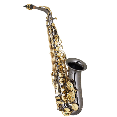 Saxofone Alto Eagle SA500BG Black Onyx com Chaves Douradas Afinação Si Bemol Estojo Extra Luxo