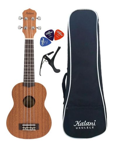 Ukulele Soprano Kalani Acústico Kal220ss + Bag+ Capo+ Palhet