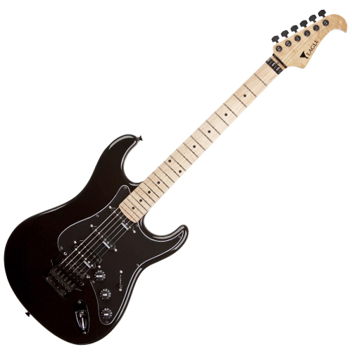 Guitarra Eagle STM771 BK Black com Corpo Alder Captadores Wilkinson HSS Ponte Floyd Rose e Microafinação