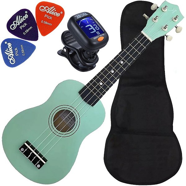 Kit Ukulele Soprano Acustico Andaluz Uk-s01 AG Verde Ux01