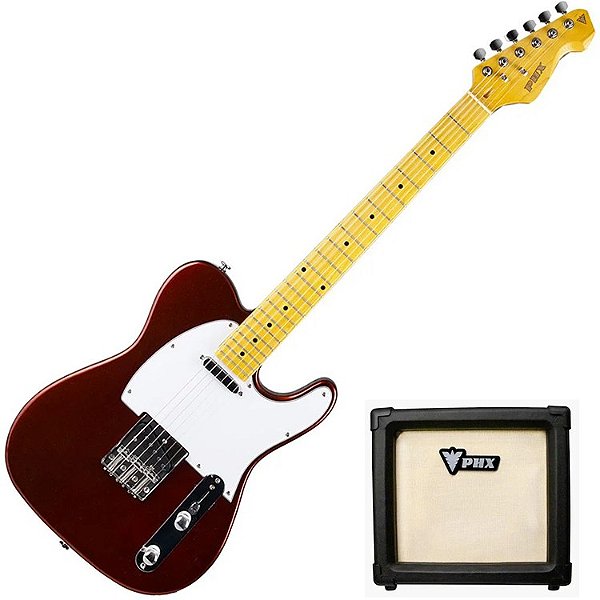 Guitarra Telecaster PHX TL-2 RD Vega Vermelha Ponte 3 Saddles + Cubo PHX