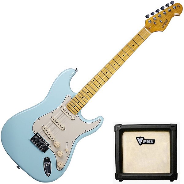Guitarra Elétrica Phx St-2 Stratocaster Vintage Daphne Blue (DBL) + Cubo PHX