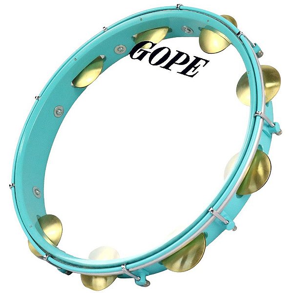 Pandeiro Gope 12 Pol. Super Leve Reels Verde 647SLVL