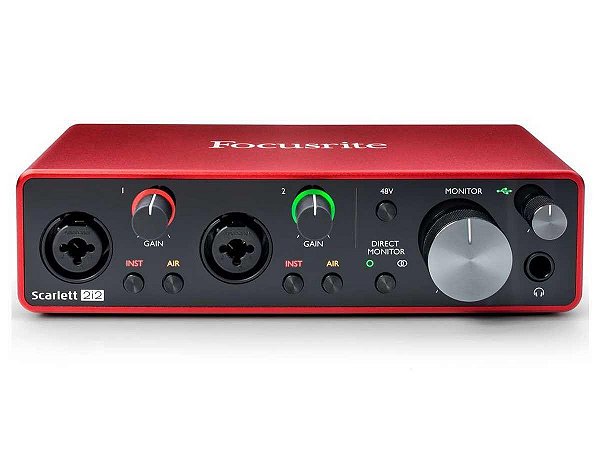 Interface de Áudio Usb 2 Entradas Scarlett 2i2 Focusrite
