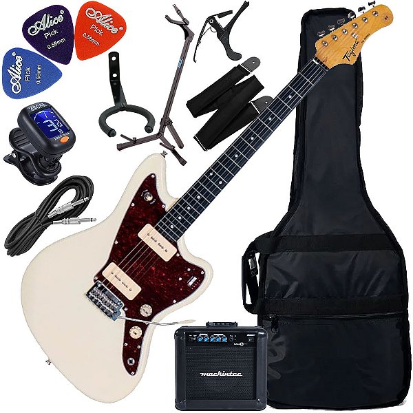 Kit Guitarra Tagima Woodstock Series TW-61 OWH Branco Vintage GX03
