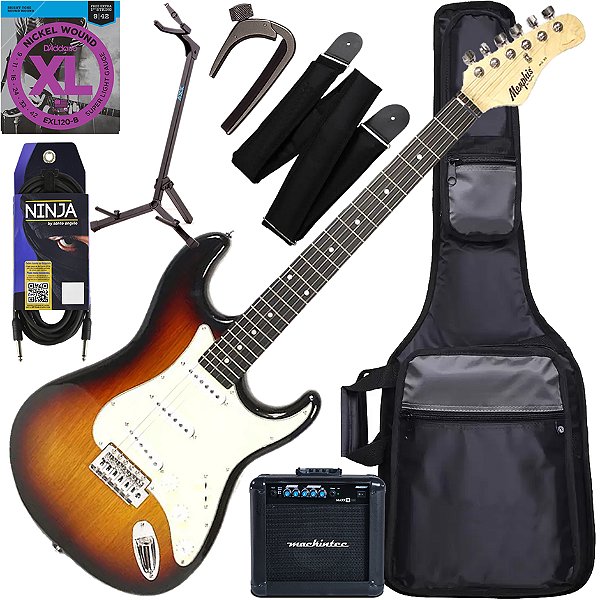 Kit Guitarra Elétrica Strato Tagima Memphis MG-30 Sunburst SB DF/MG Gx04
