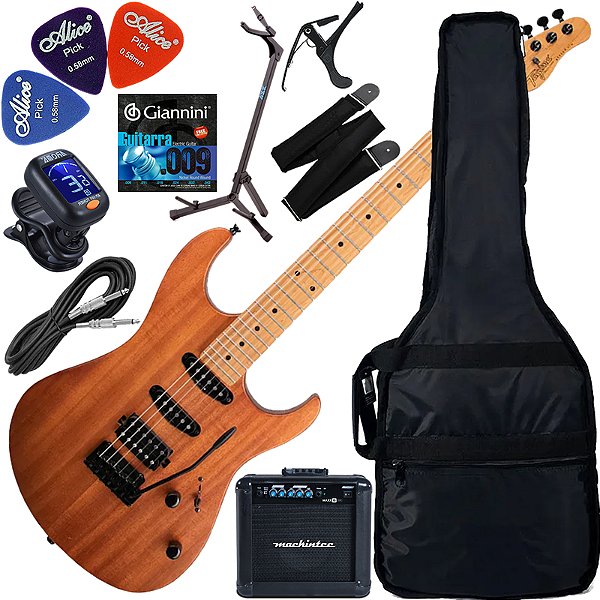 Kit Guitarra Elétrica Strato Tagima Stella NTS LF Mahogany Gx03