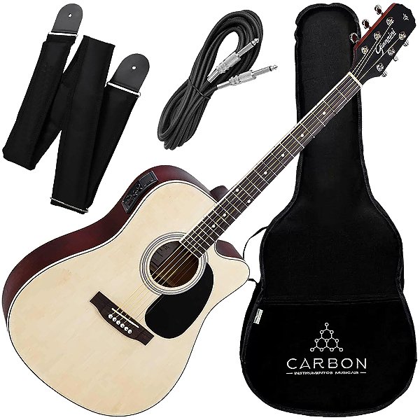 Kit Violão Elétrico Aço Giannini GDC-1 CEQ Natural Satin NS