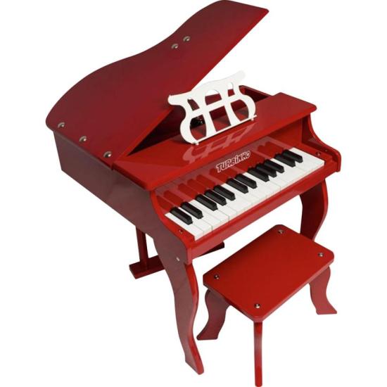 Piano Infantil Mini de Cauda Turbinho 30 Vermelho