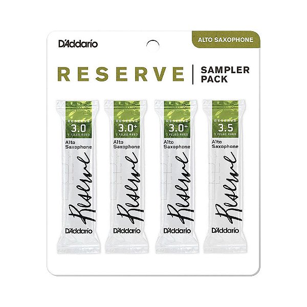 Palhetas Sax Alto 3.0/3.0+/3.5 (4 Peças) D Addario Reserve