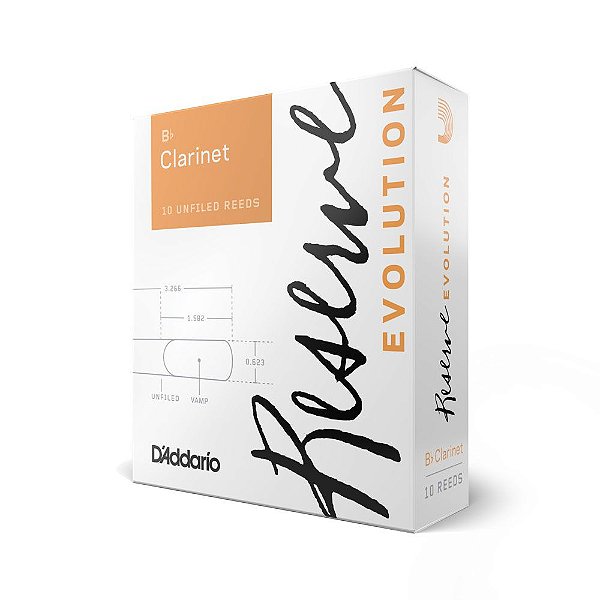 Palheta Clarineta Bb 2.5 (10 Peças) D Addario Reserve Evolut