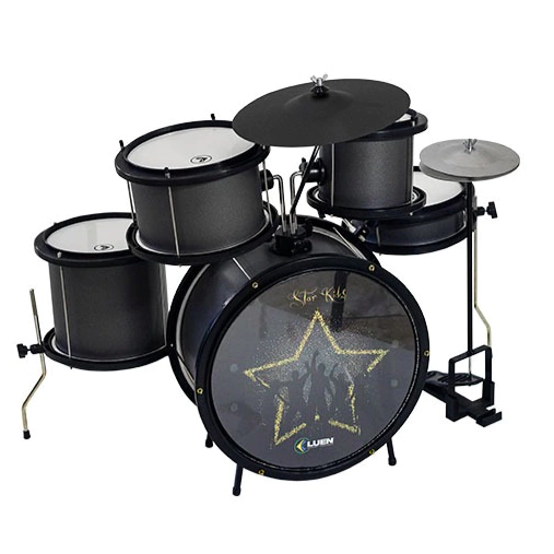 Bateria Infantil Luen Star Kids Preto Fosco