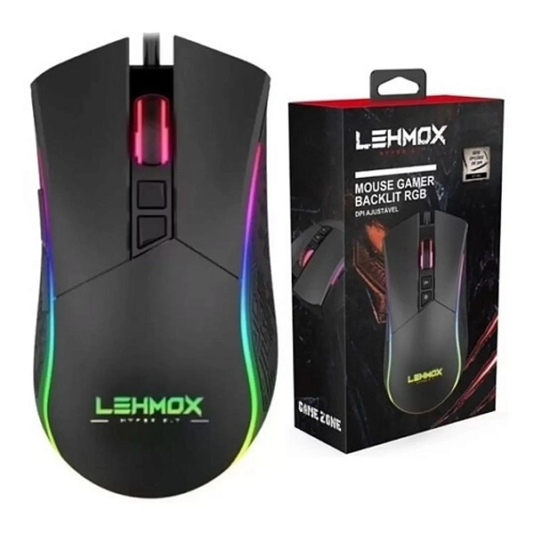 Mouse Gamer Macros Tiro Profissional 6400 Dpi Led Rgb Gt-m2