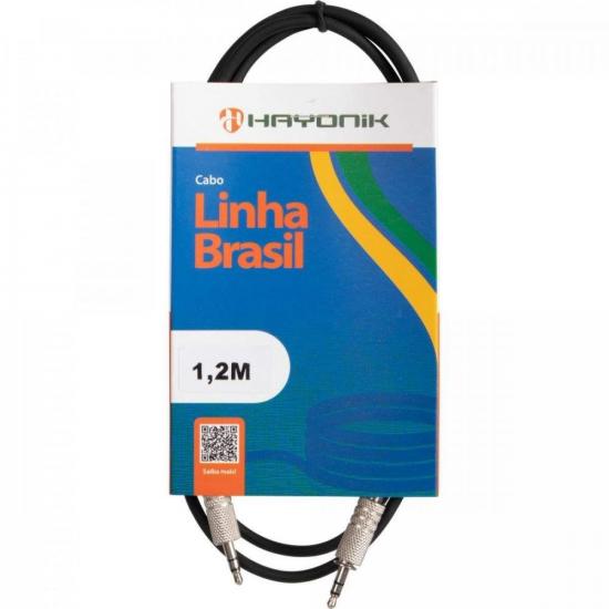 Cabo de Áudio Linha Brasil P2 Estéreo X P2 Estéreo 1,2M Preto HAYONIK