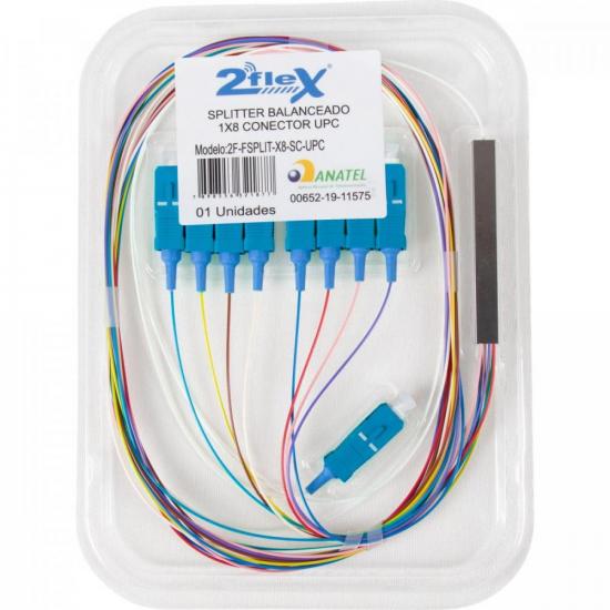 Splitter Óptico Balanceado 1x8 2F-FSPLIT-X8-SC-UPC 2FLEX
