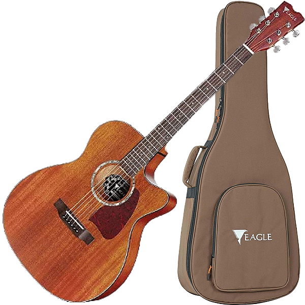 Violão Folk Elétrico Eagle Ema663 STNT Satin Natural C/ Capa