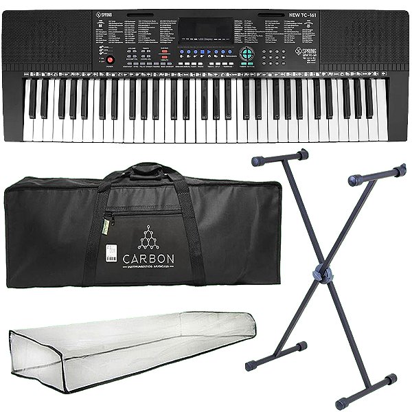 Kit Teclado Spring New TC-161 Estudante 61 Teclas Multi Funções Tx01