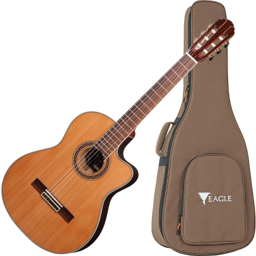 Violão Eletroacústico Eagle Emn860c Natural Nylon Eq Promix
