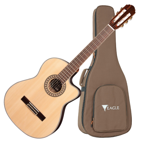 Violão Eletroacústico Eagle Emn880c Nylon Clássico Cutaway