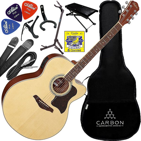 Kit Violão Eletroacústico Mini Jumbo Hofma HMJ223 STNT Vx03