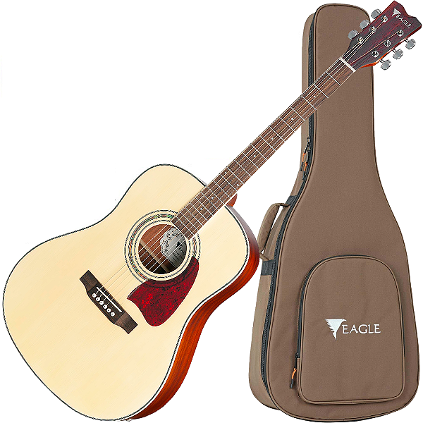 Violão Eletroacústico Eagle Ch888 Natural Folk Cordas Aço