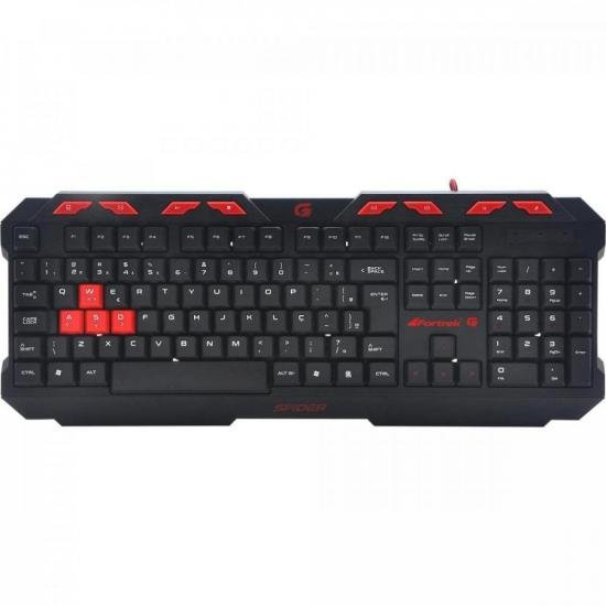 Teclado Gamer Fortrek Spider GK706 Preto/Vermelho