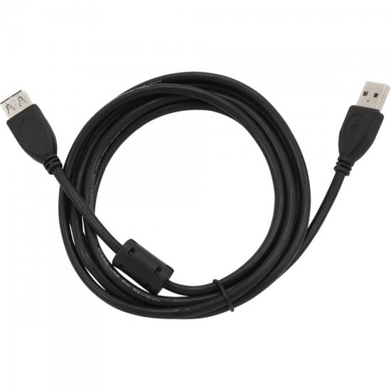 Cabo Extensor USB 2.0 A Macho x A Fêmea 5 Metros Preto Storm