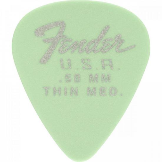 Kit 12 Palhetas Fender Dura-Tone 0.58 Thin Medium Surf Green