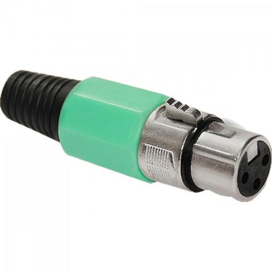 Conector Cannon Fêmea Plastico JCCN0009 Verde Storm - PCT / 5