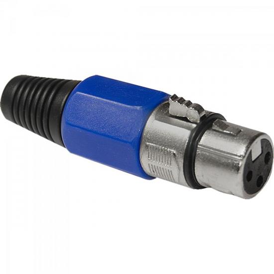 Conector Canon Fêmea Plástico JCCN0006 Azul Storm - PCT / 5