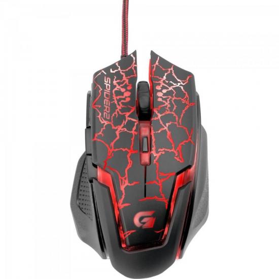 Mouse Gamer Fortrek Spider 2 OM705 3200 Dpi Preto/Vermelho