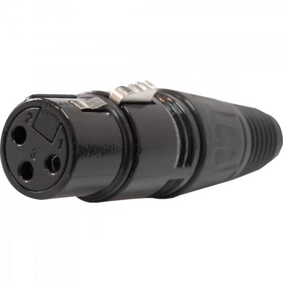 Plug XLR Canon Fêmea JCCN0013 Preto Storm - PCT / 10