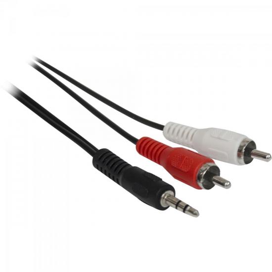 Cabo P2 Estéreo x 2 RCA Macho 1,8m CBRC0010 Preto Storm - PCT / 10