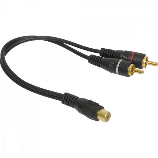 Cabo Y 1 RCA Fêmea x 2 RCA Macho 20cm 4mm CBAY0004 Preto Storm - PCT / 5