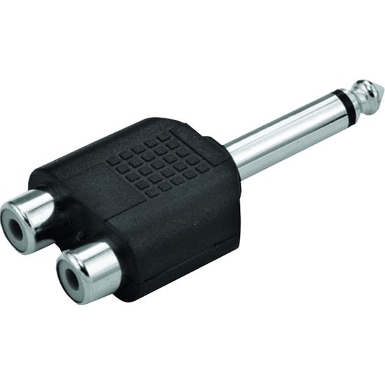 Adaptador P10 Mono x 2 RCA Fêmea Níquel ADAP0030 Preto Storm - PCT / 10