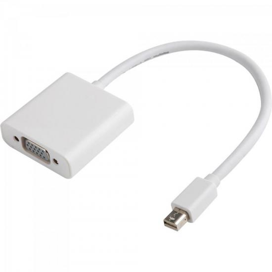 Adaptador Display Mini Portátil Para VGA 15cm ADAP0042 Branco STORM