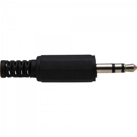 Plug P2 Estéreo Com Protetor de Cabo PGPD0003 Preto Storm - PCT / 50