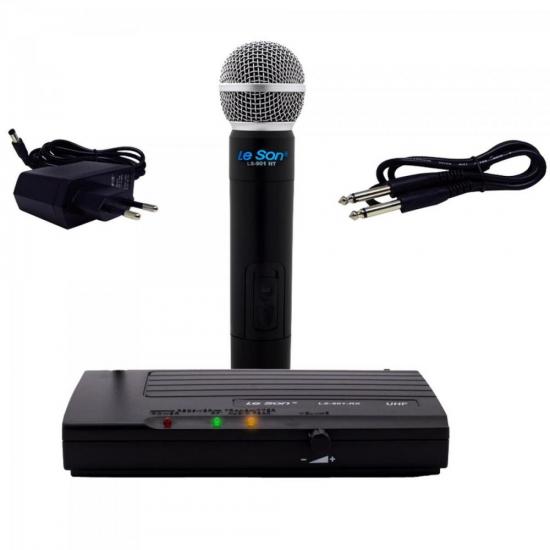 Microfone S/ Fio Fonte Bivolt LS901HT Preto LESON