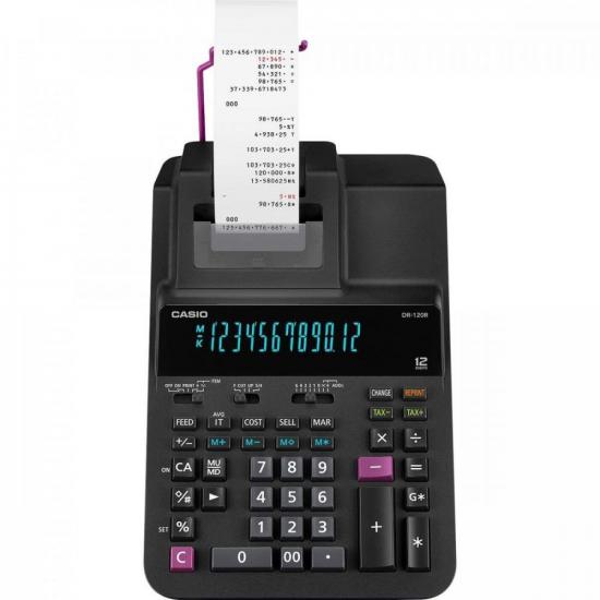 Calculadora com Bobina DR-120R-BK Preta CASIO